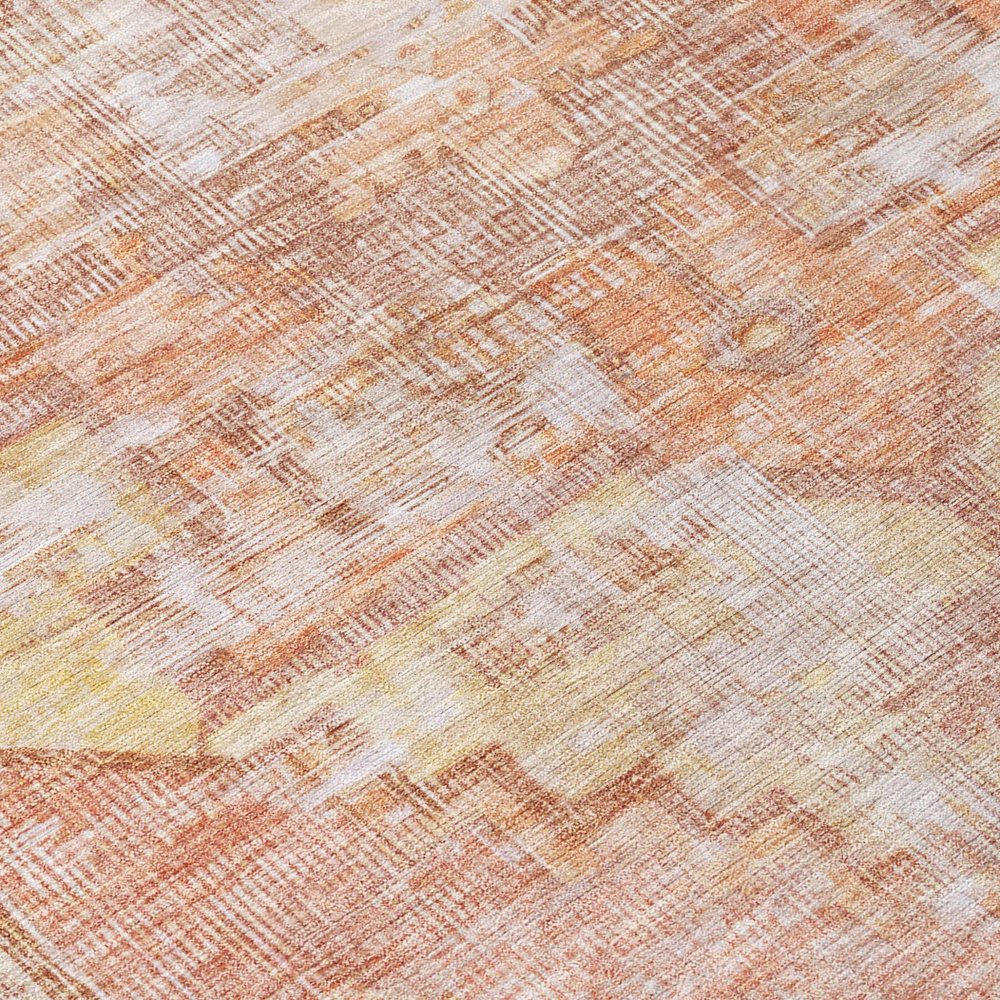8' X 10' Terra Cotta Ivory And Wheat Oriental Washable Indoor Outdoor Area Rug HomeRoots