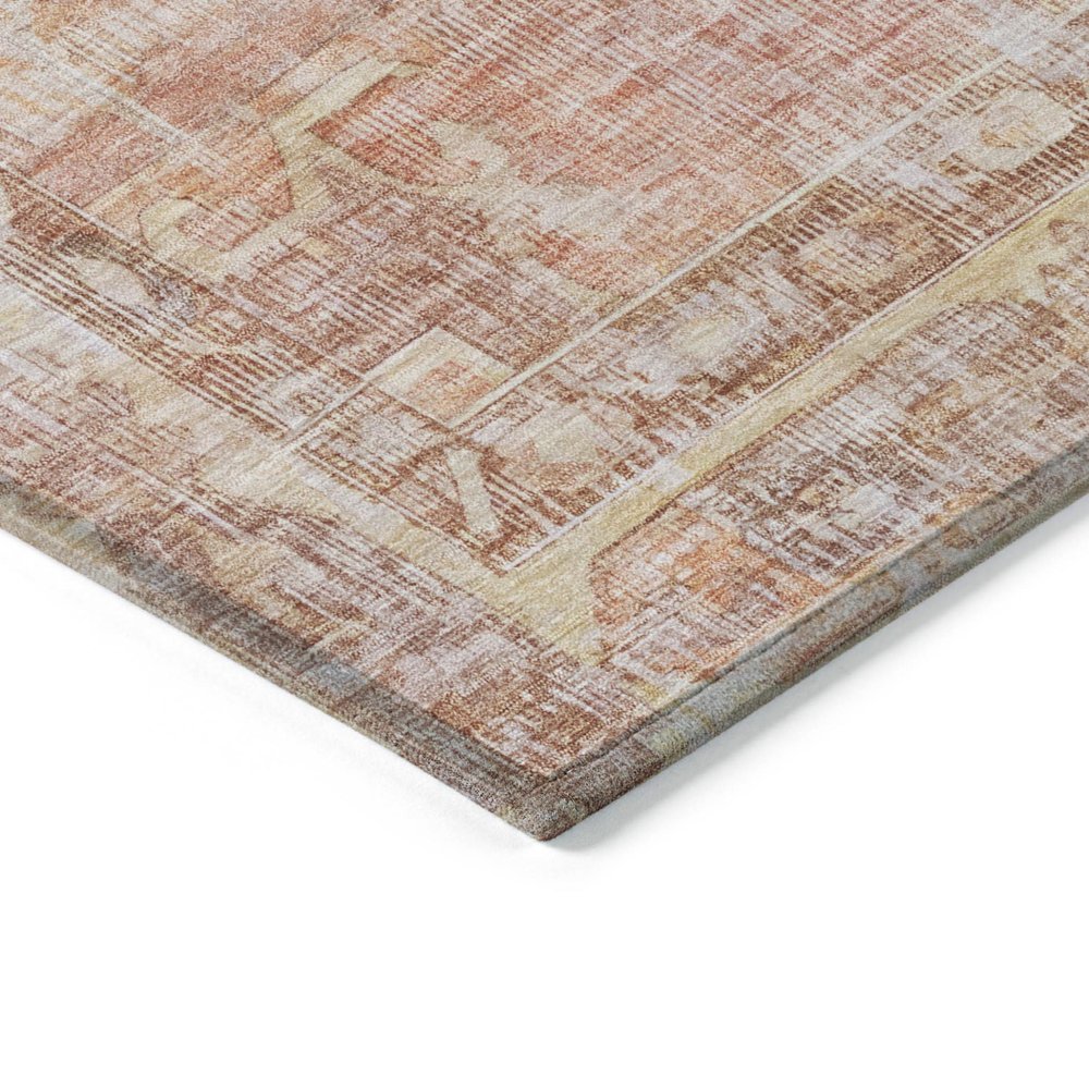 9' X 12' Terra Cotta Ivory And Wheat Oriental Washable Indoor Outdoor Area Rug HomeRoots