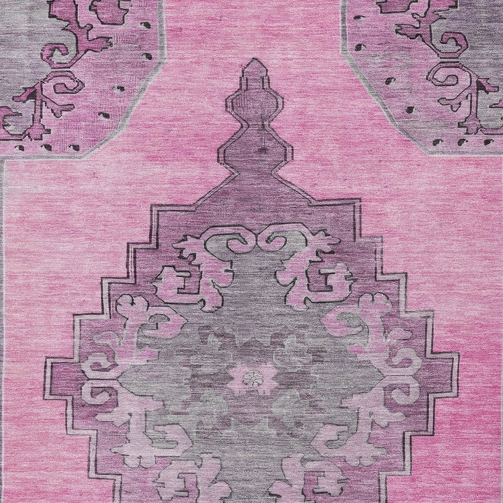 8' X 10' Pink And Blush Geometric Washable Indoor Outdoor Area Rug HomeRoots
