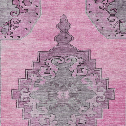 8' X 10' Pink And Blush Geometric Washable Indoor Outdoor Area Rug HomeRoots