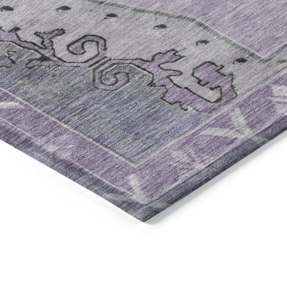 3' X 5' Plum And Gray Geometric Washable Indoor Outdoor Area Rug HomeRoots