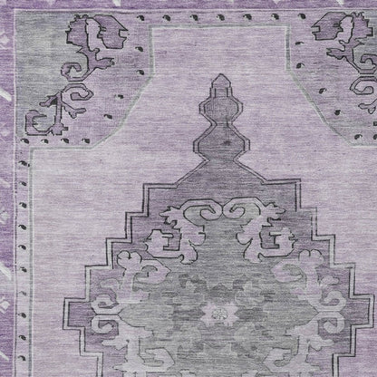 5' X 8' Plum And Gray Geometric Washable Indoor Outdoor Area Rug HomeRoots