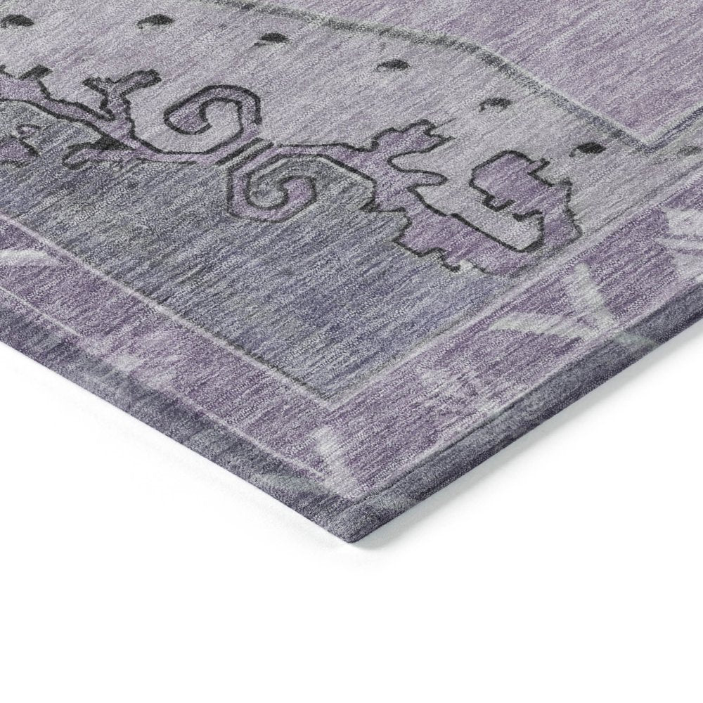 8' X 10' Plum And Gray Geometric Washable Indoor Outdoor Area Rug HomeRoots