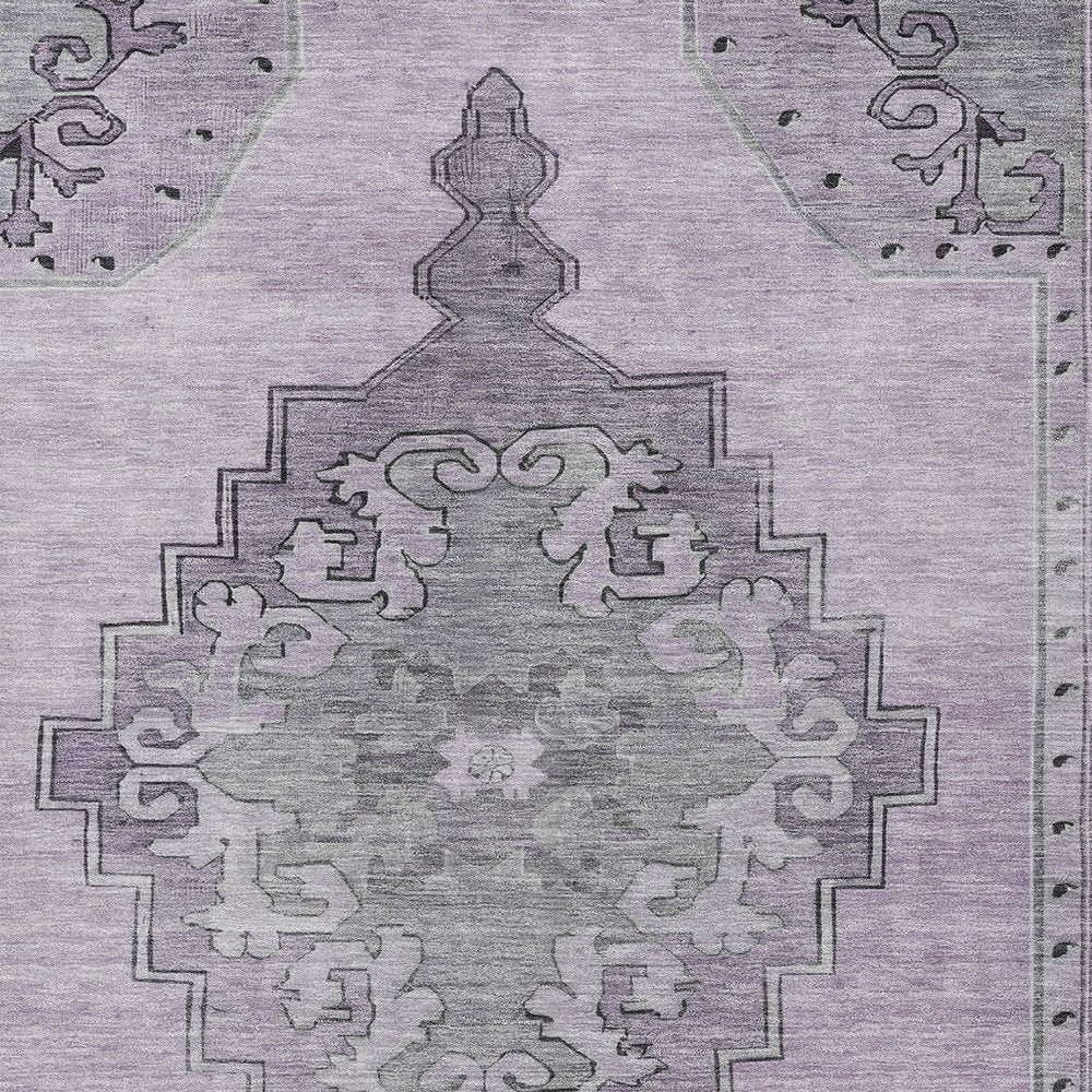 8' X 10' Plum And Gray Geometric Washable Indoor Outdoor Area Rug HomeRoots
