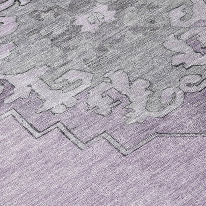 8' X 10' Plum And Gray Geometric Washable Indoor Outdoor Area Rug HomeRoots