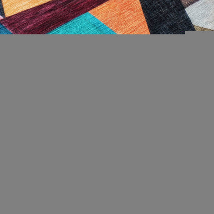 8' X 10' Blue Orange Pink And Yellow Abstract Washable Indoor Outdoor Area Rug HomeRoots