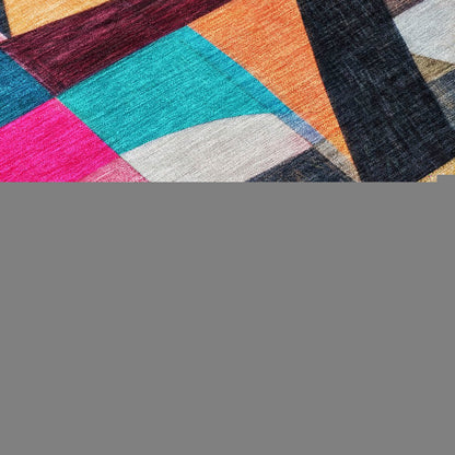 8' X 10' Blue Orange Pink And Yellow Abstract Washable Indoor Outdoor Area Rug HomeRoots
