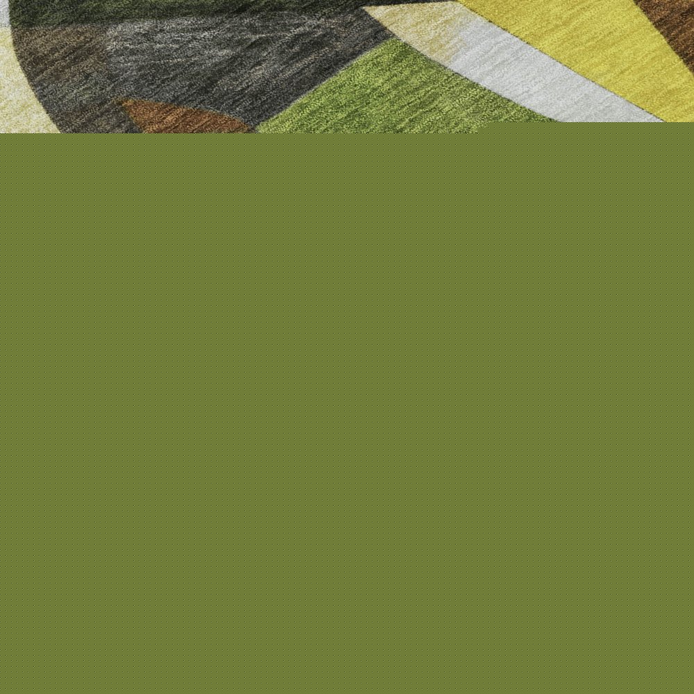 3' X 5' Green Black Gold And Beige Abstract Washable Indoor Outdoor Area Rug HomeRoots