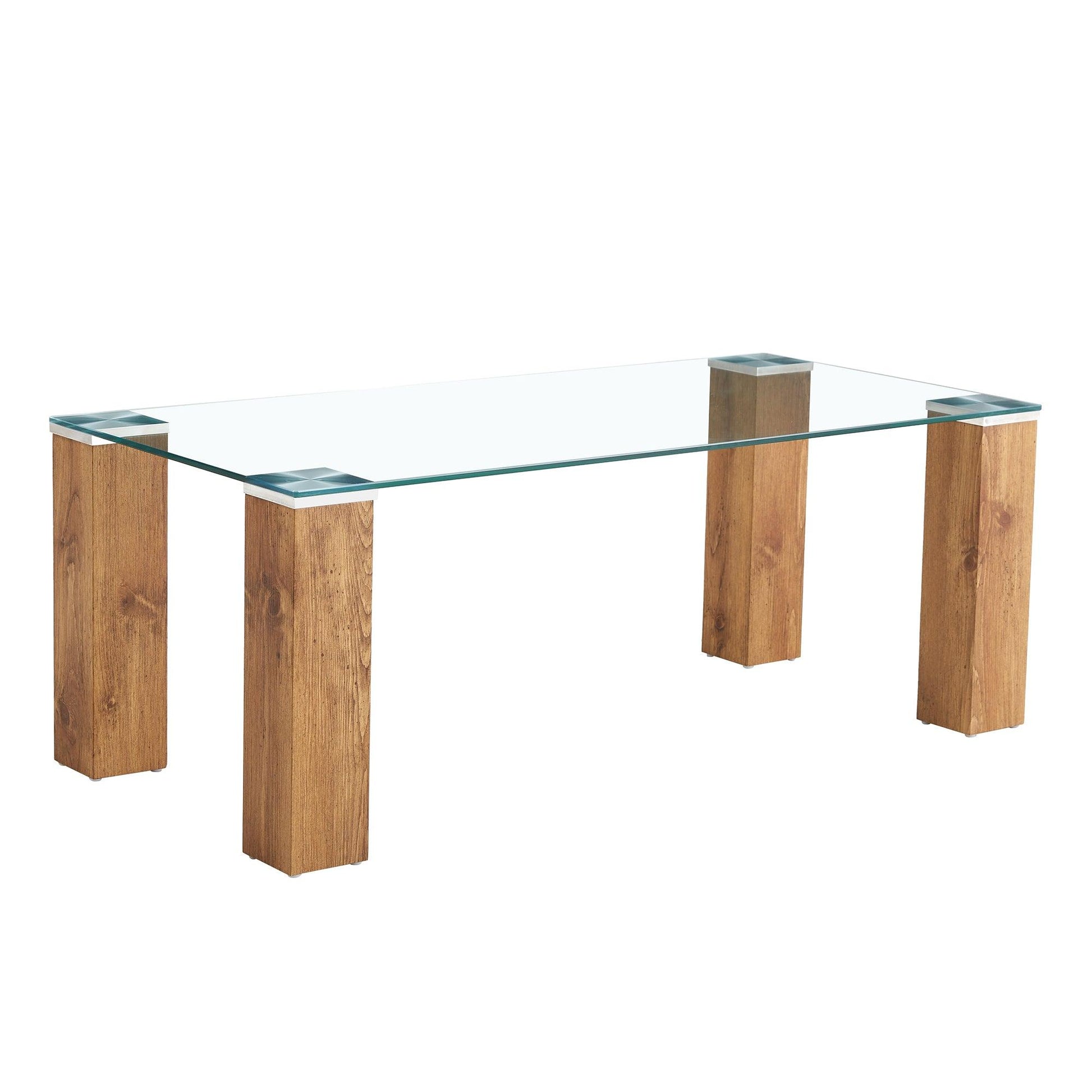 Glass-Top Coffee Table tea table with MDF Legs - Stylish Blend of Elegance and Durability 44.9"*21.7"*16.9" - FurniFindUSA