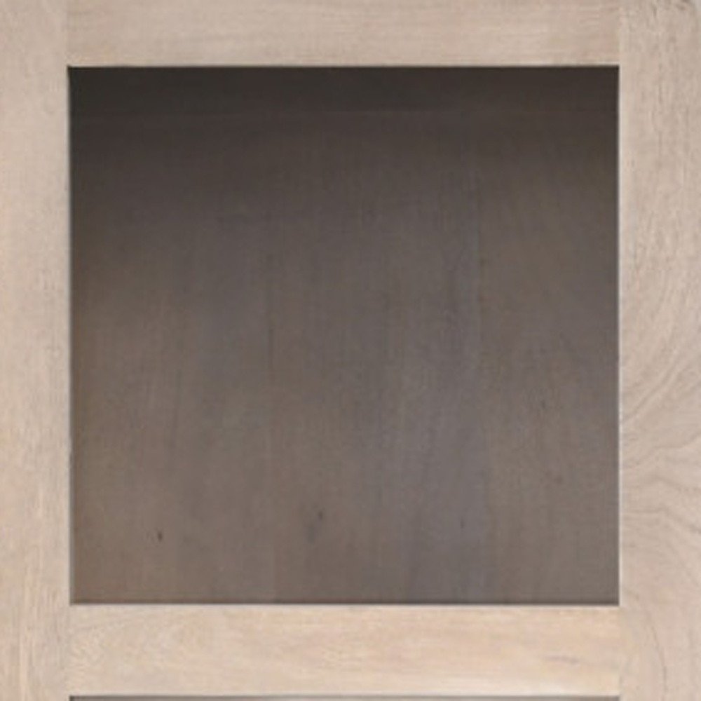 91" Ivory Distressed Solid Wood Frame Accent Cabinet With Two Doors HomeRoots