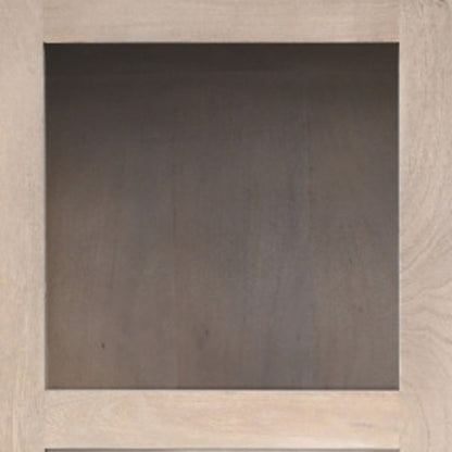 91" Ivory Distressed Solid Wood Frame Accent Cabinet With Two Doors HomeRoots