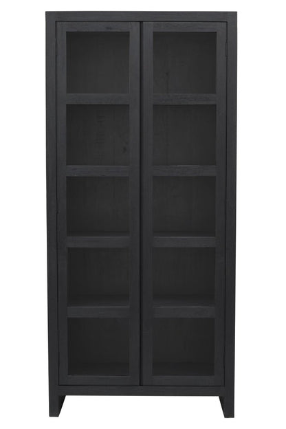 42" Graphite Solid Wood Accent Cabinet With Two Doors HomeRoots