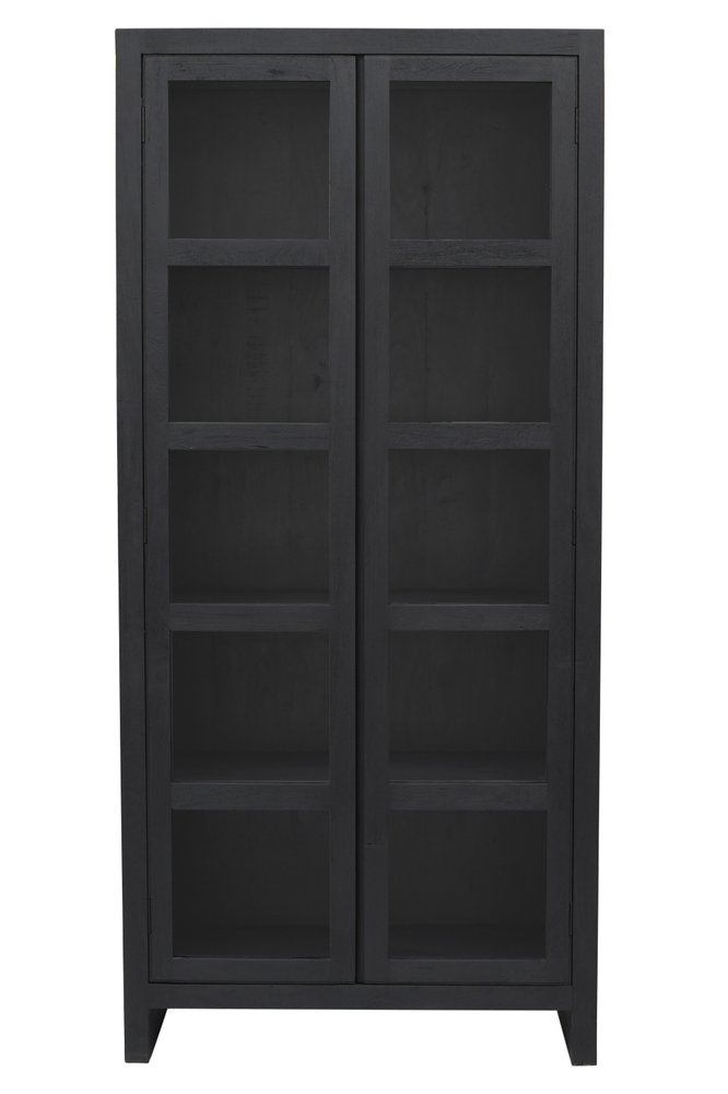 91" Graphite Distressed Solid Wood Frame Accent Cabinet With Two Doors HomeRoots