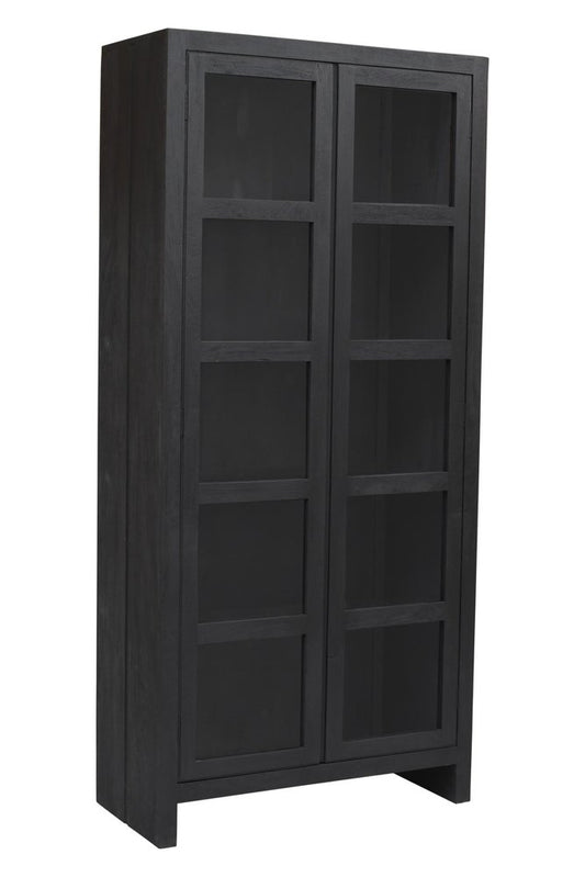 42" Graphite Solid Wood Accent Cabinet With Two Doors HomeRoots