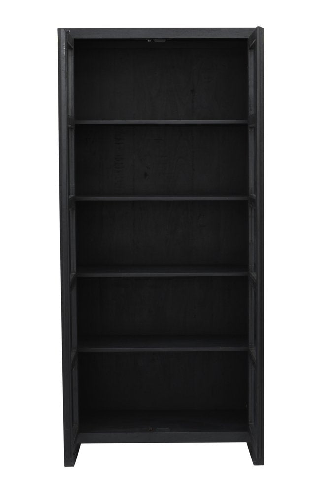 91" Graphite Distressed Solid Wood Frame Accent Cabinet With Two Doors HomeRoots