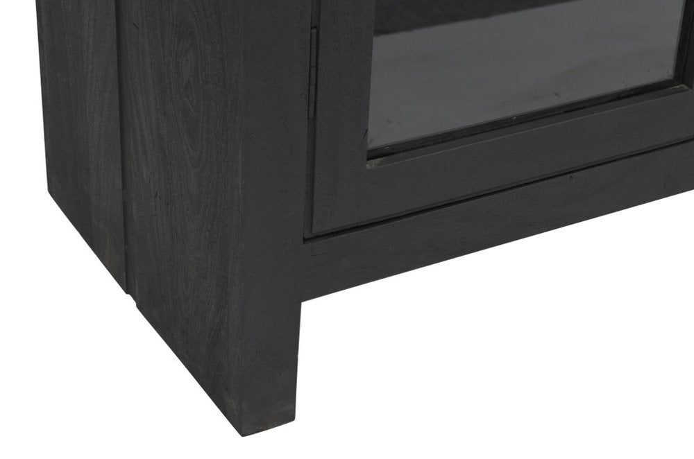 42" Graphite Solid Wood Accent Cabinet With Two Doors HomeRoots