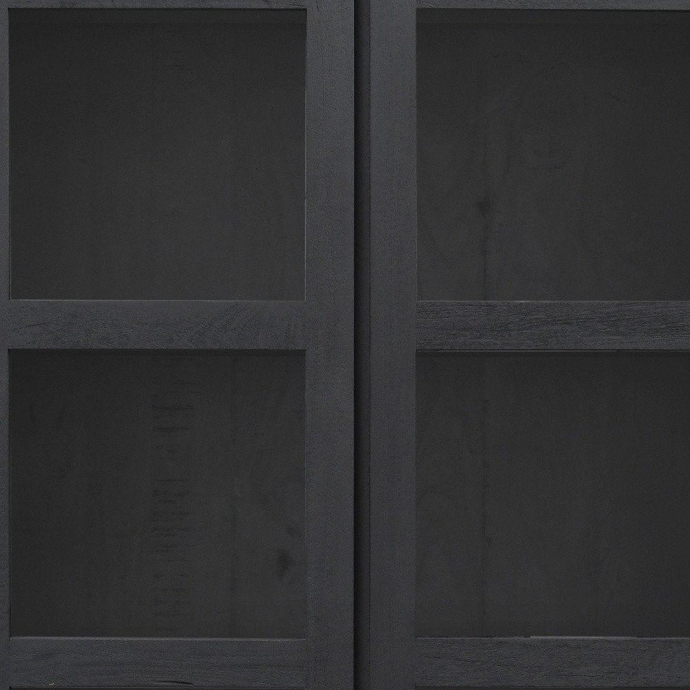 91" Graphite Distressed Solid Wood Frame Accent Cabinet With Two Doors HomeRoots