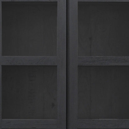 91" Graphite Distressed Solid Wood Frame Accent Cabinet With Two Doors HomeRoots