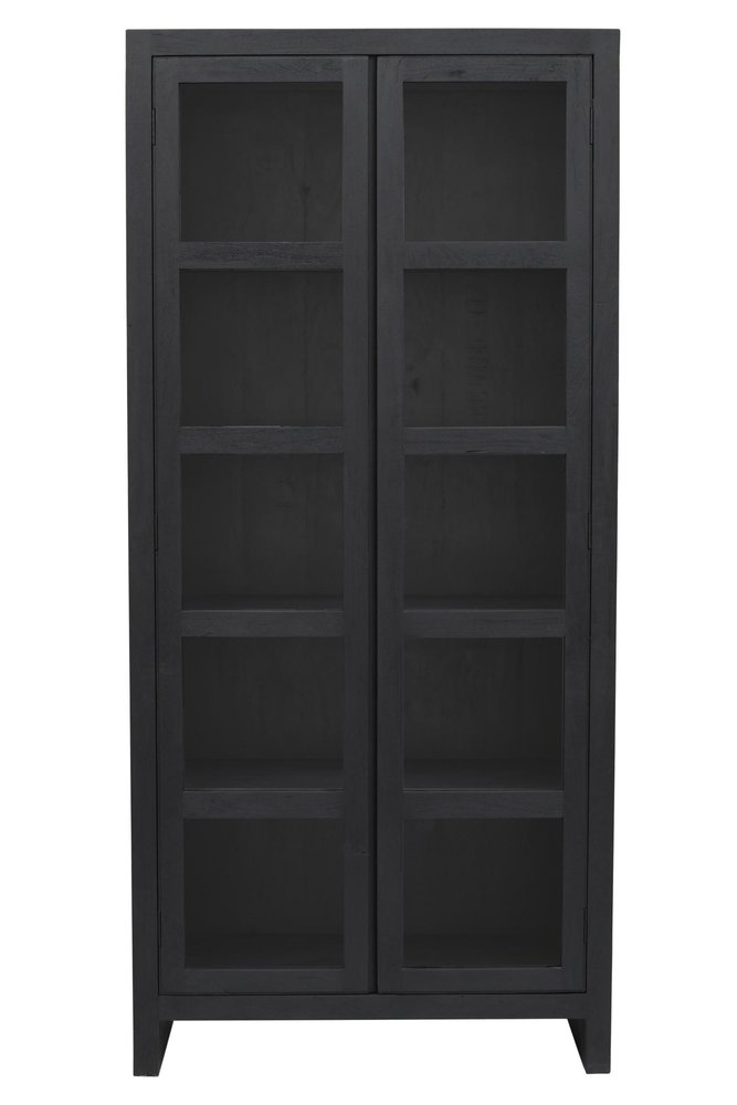 42" Graphite Solid Wood Accent Cabinet With Two Doors HomeRoots