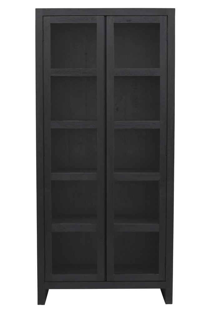 91" Graphite Distressed Solid Wood Frame Accent Cabinet With Two Doors HomeRoots