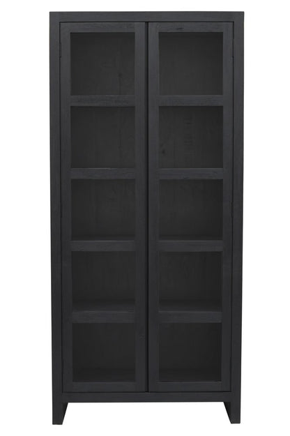 91" Graphite Distressed Solid Wood Frame Accent Cabinet With Two Doors HomeRoots