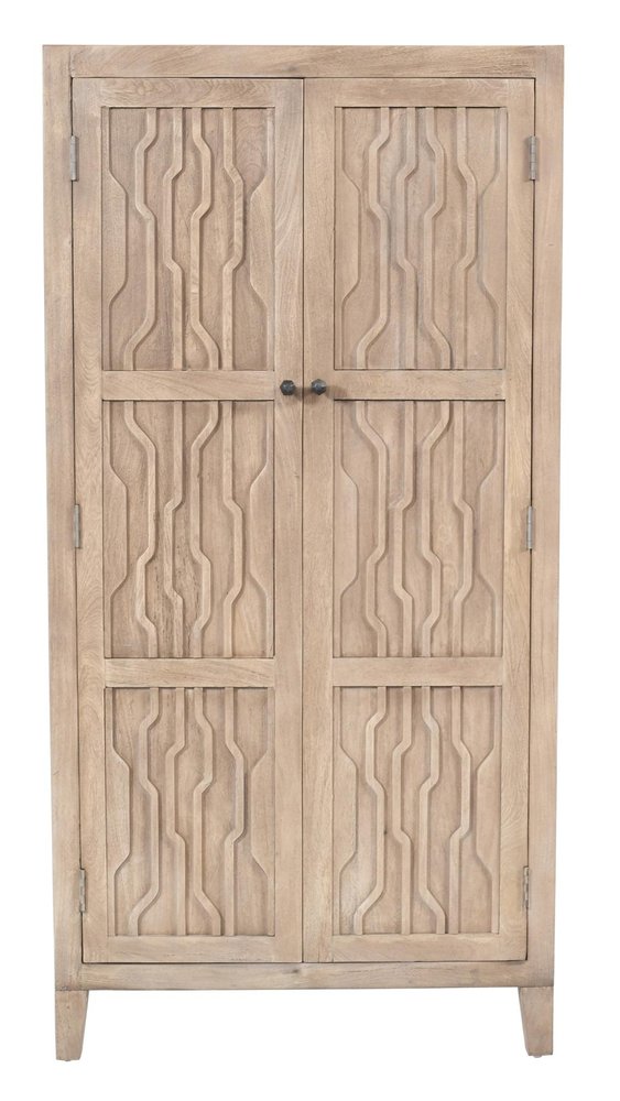 36" Ivory Solid Wood Accent Cabinet With Two Doors HomeRoots