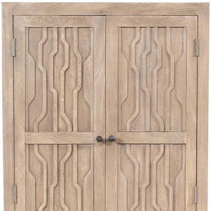 36" Ivory Solid Wood Accent Cabinet With Two Doors HomeRoots