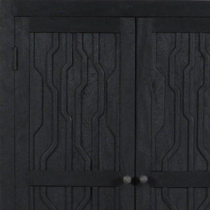 36" Graphite Solid Wood Accent Cabinet With Two Doors HomeRoots