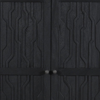 36" Graphite Solid Wood Accent Cabinet With Two Doors HomeRoots