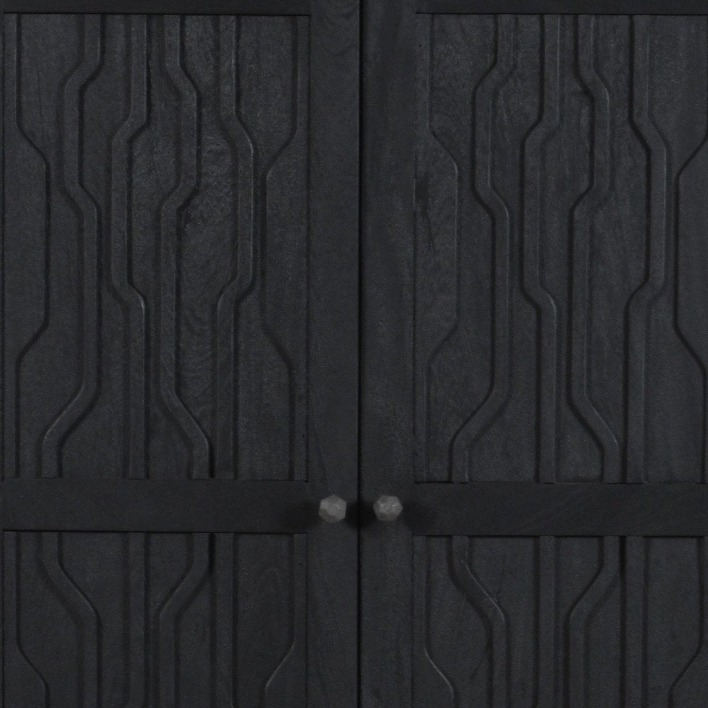 36" Graphite Solid Wood Accent Cabinet With Two Doors HomeRoots