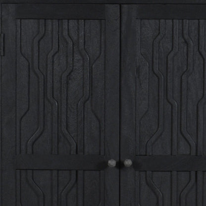 36" Graphite Solid Wood Accent Cabinet With Two Doors HomeRoots