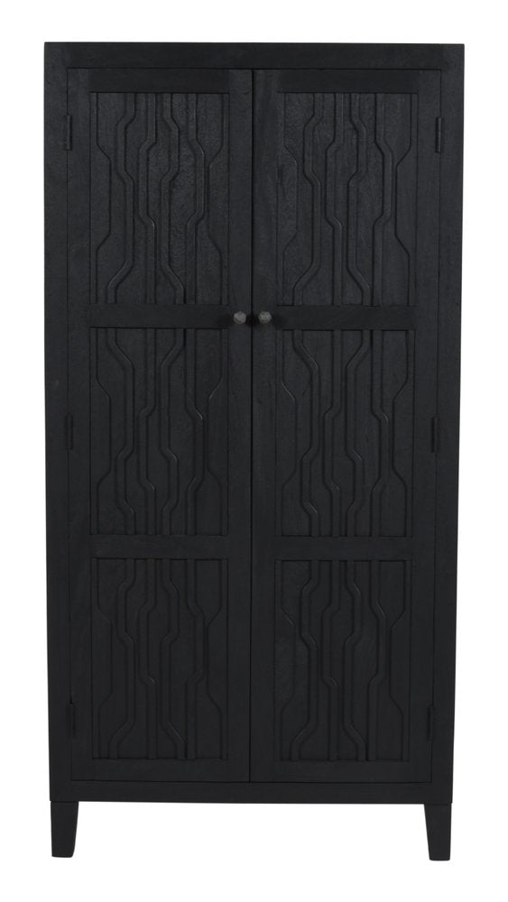 36" Graphite Solid Wood Accent Cabinet With Two Doors HomeRoots