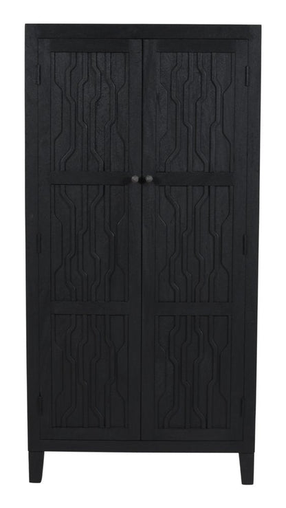 36" Graphite Solid Wood Accent Cabinet With Two Doors HomeRoots