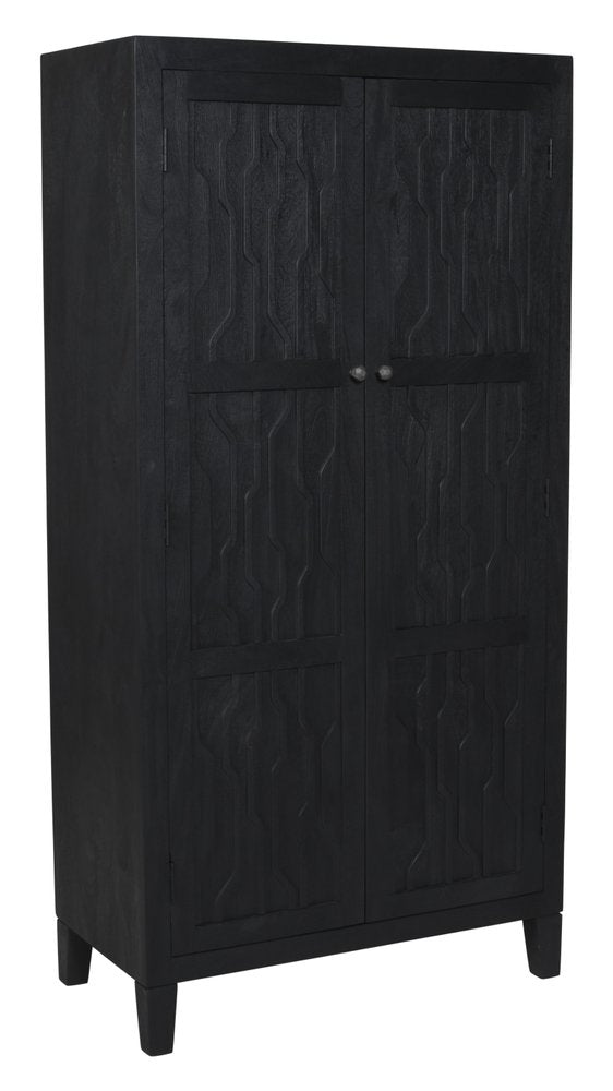 36" Graphite Solid Wood Accent Cabinet With Two Doors HomeRoots