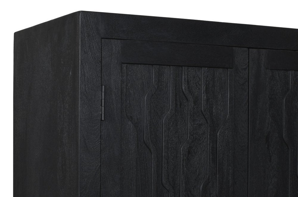 36" Graphite Solid Wood Accent Cabinet With Two Doors HomeRoots