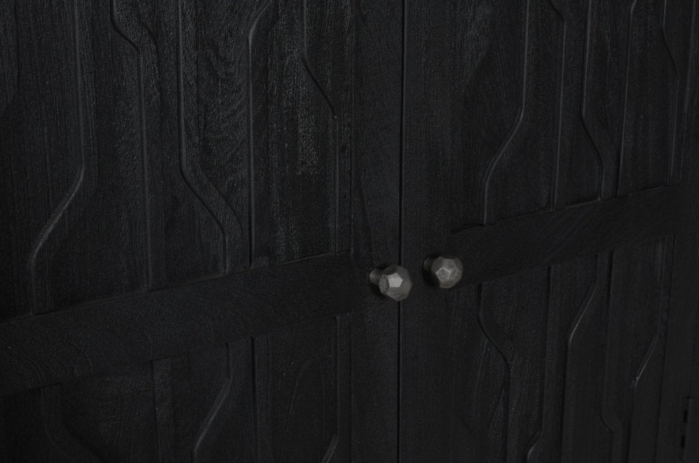 36" Graphite Solid Wood Accent Cabinet With Two Doors HomeRoots