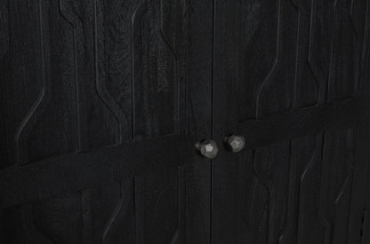 36" Graphite Solid Wood Accent Cabinet With Two Doors HomeRoots