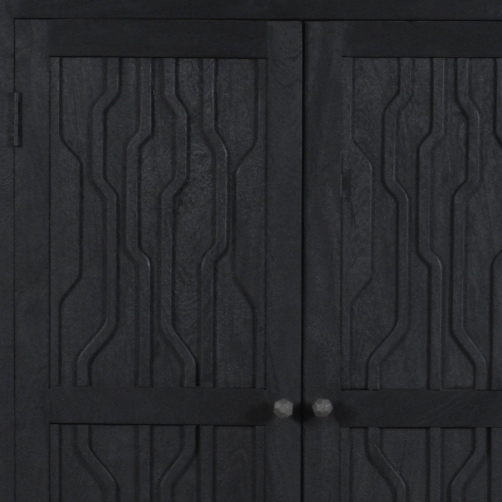 36" Graphite Solid Wood Accent Cabinet With Two Doors HomeRoots