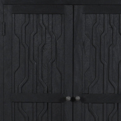 36" Graphite Solid Wood Accent Cabinet With Two Doors HomeRoots