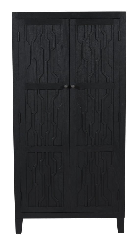 36" Graphite Solid Wood Accent Cabinet With Two Doors HomeRoots