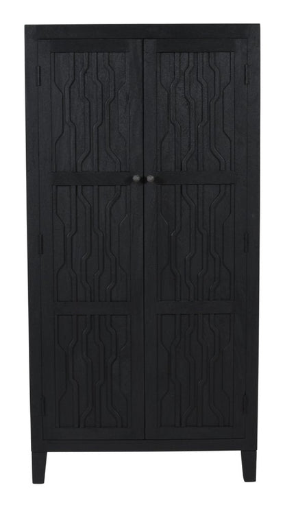 36" Graphite Solid Wood Accent Cabinet With Two Doors HomeRoots