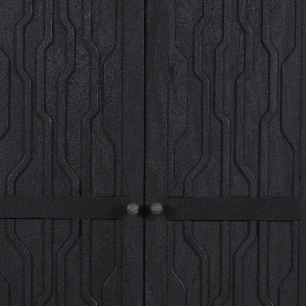 36" Graphite Solid Wood Accent Cabinet With Two Doors HomeRoots