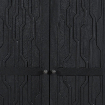 36" Graphite Solid Wood Accent Cabinet With Two Doors HomeRoots