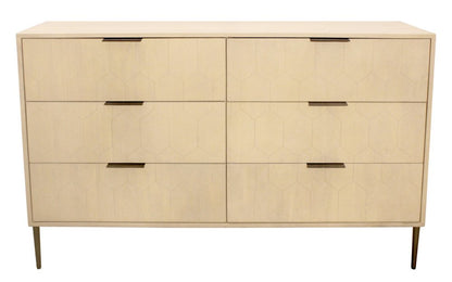 56" Natural Solid Wood Six Drawer Dresser HomeRoots