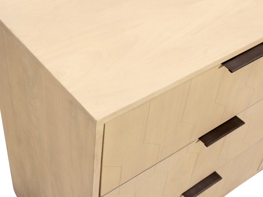 56" Natural Solid Wood Six Drawer Dresser HomeRoots