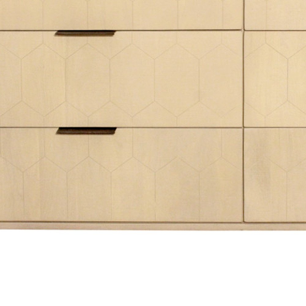 56" Natural Solid Wood Six Drawer Dresser HomeRoots