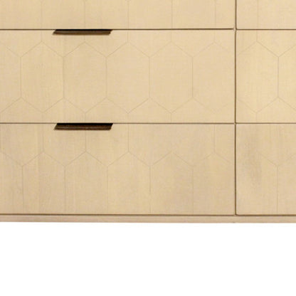 56" Natural Solid Wood Six Drawer Dresser HomeRoots
