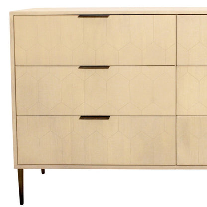 56" Natural Solid Wood Six Drawer Dresser HomeRoots