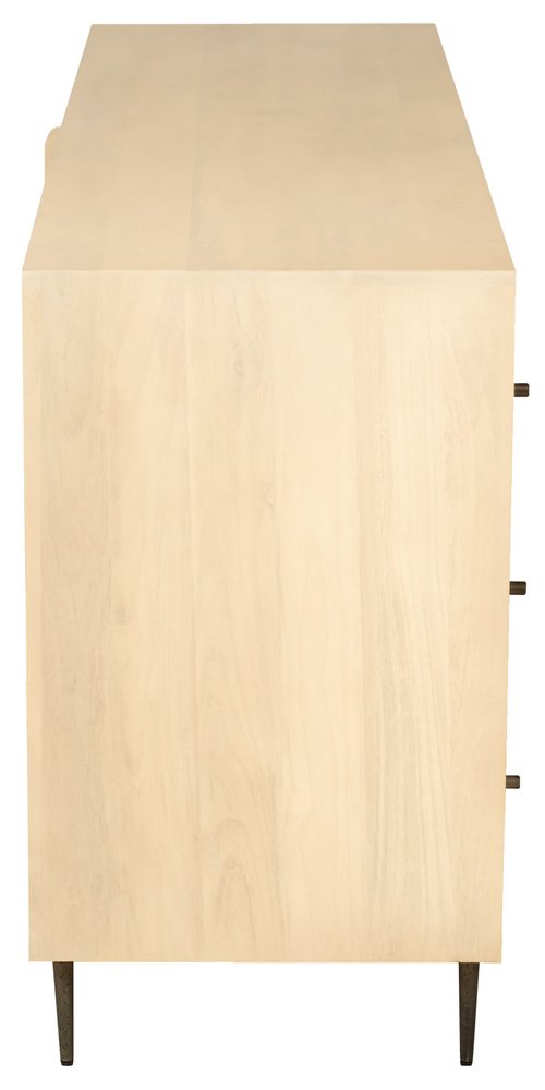 68" Natural Solid Wood Six Drawer Dresser HomeRoots