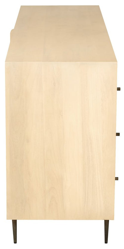 68" Natural Solid Wood Six Drawer Dresser HomeRoots